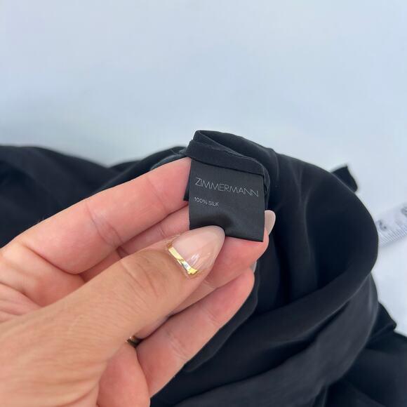 Zimmermann High Waisted Ruffle Float Black Mini Shorts Satin Silk Small 4 - Picture 7 of 7